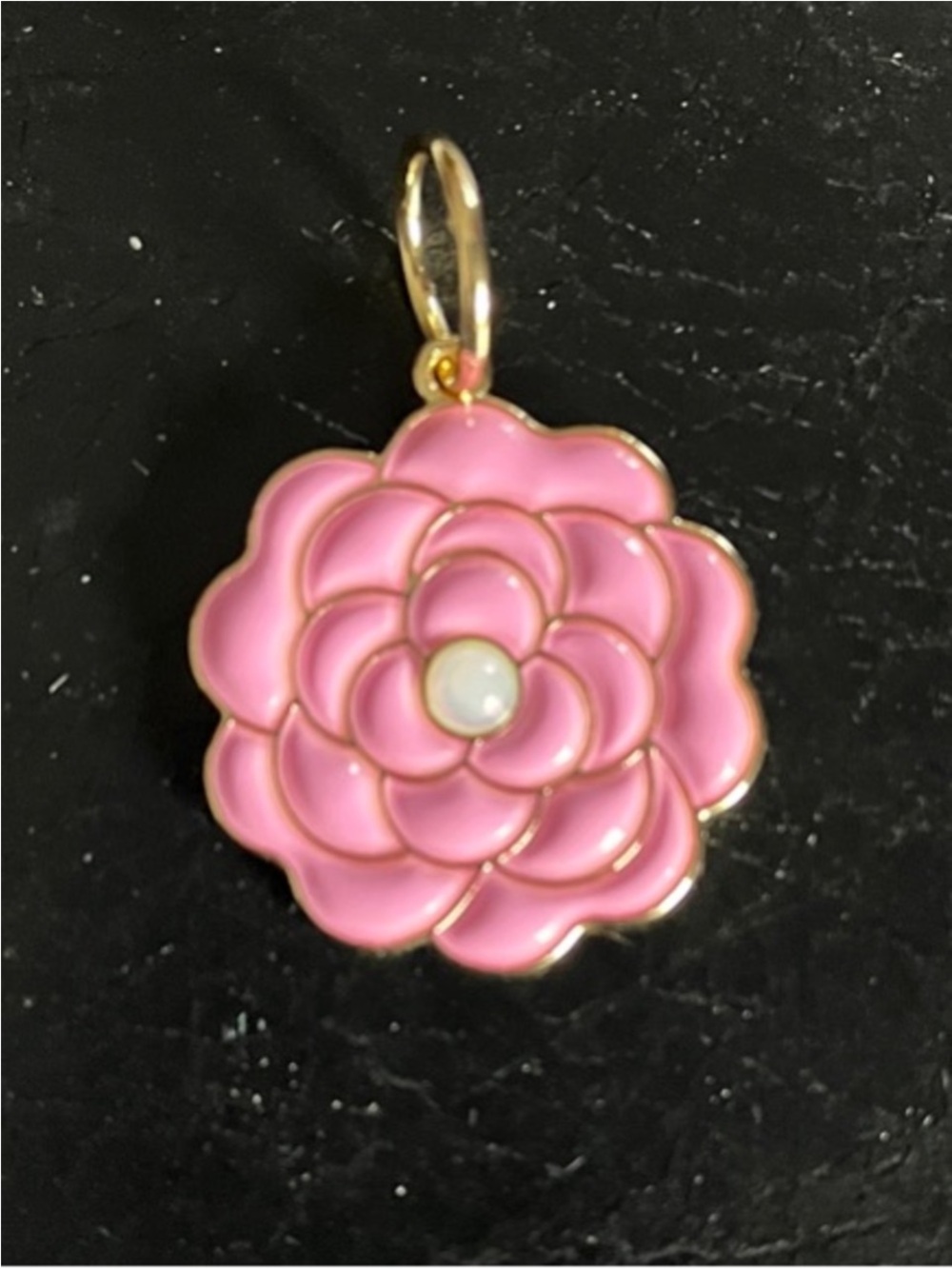 Pink Floral Chanel Fragrance charm Enamel Pendant Charm - Unbranded
